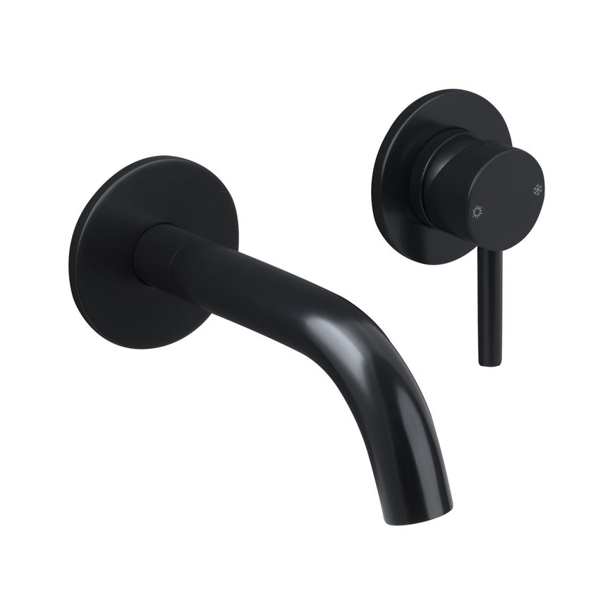Carbon Wall Mounted Basin Mixer Satin Black