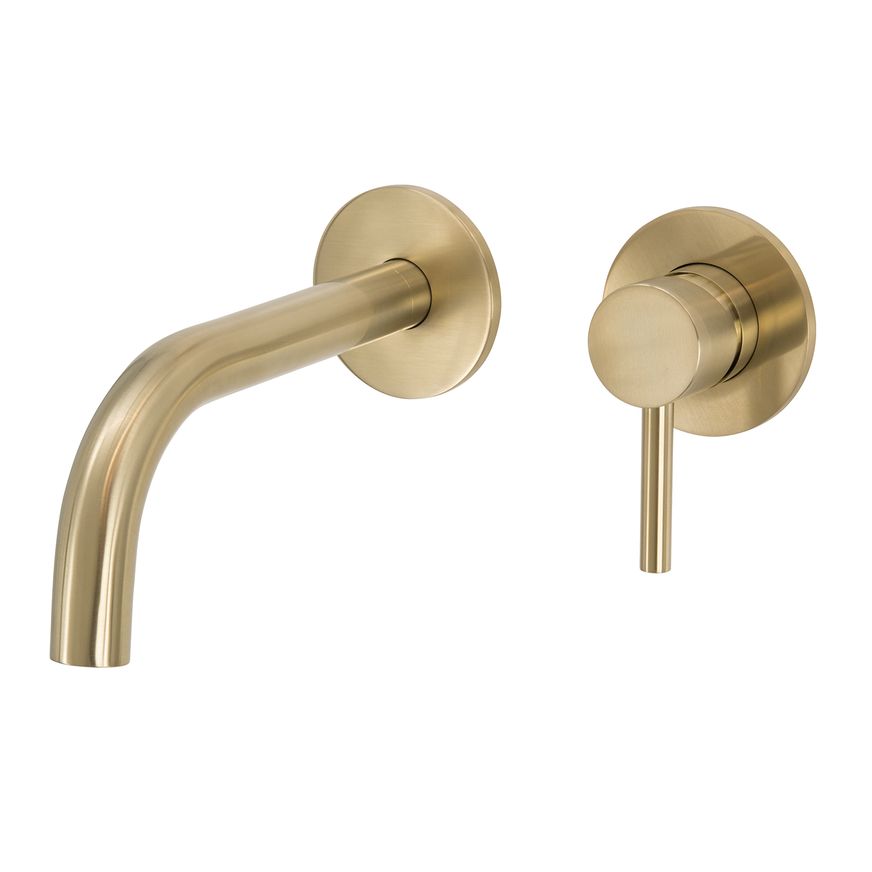 Scarab Wall Basin Mixer Brushed Gold