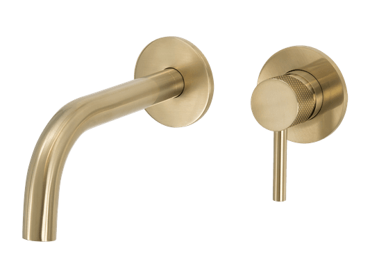 Scarab Wall Basin Mixer with Short Spout Brushed Gold