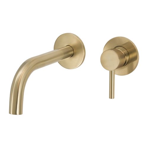 Scarab Wall Basin Mixer with Short Spout Brushed Gold