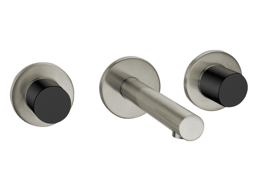 Urban Wall Mounted Basin Mixer Brushed Stainless