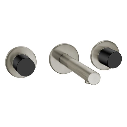 Urban Wall Mounted Basin Mixer Brushed Stainless