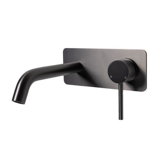 Mira Brushed Gunmetal Wall Mixer and Spout