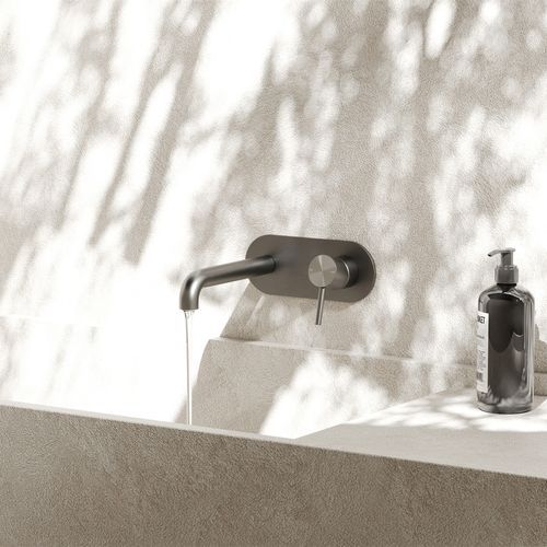 Zen SS316L Wall Basin/Bath Mixer 230mm Spout | Graphite