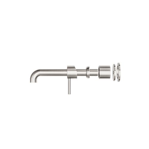 Zen SS316L Wall Basin/Bath Mixer Separate Back Plate 185mm Spout Trim Kits | Brushed Nickel