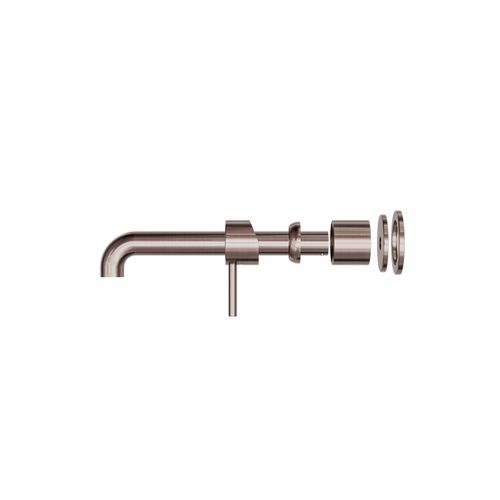Zen SS316L Wall Basin/Bath Mixer Separate Back Plate 185mm Spout Trim Kits | Brushed Bronze