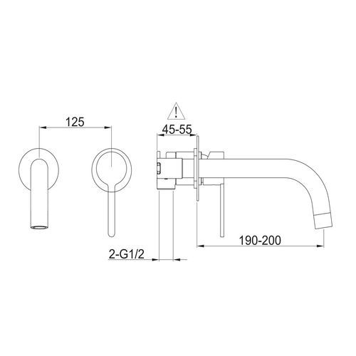 Loft Wall Mount Basin Mixer