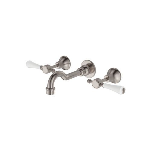 Lillian Lever Basin/Bath Wall Set with Ceramic Handle