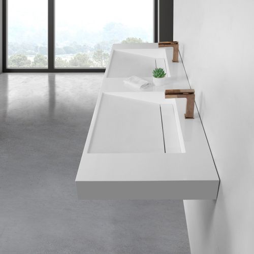 Ramp Basin Wall Hung Double Bowl 1829mm B5072-D