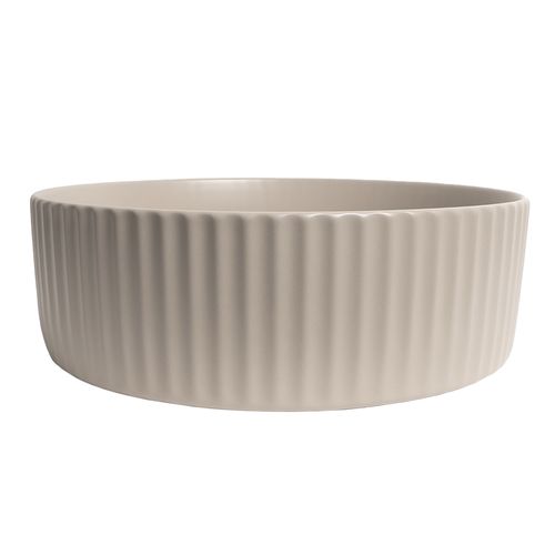 Camilla Fluted Matte Ecru Sand Basin