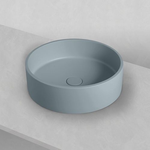 'Sol' Round Concrete Basin 390mm Duck Egg Grey