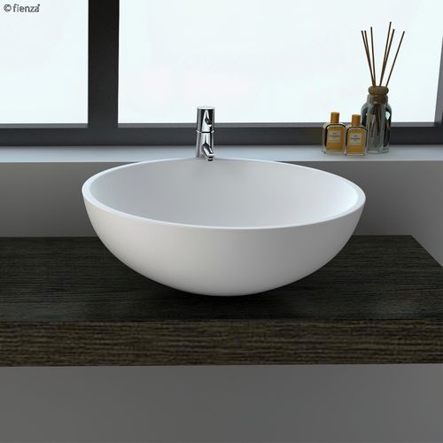 Lexy Cast Stone Above Counter Basin, Matte White