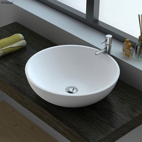 Lexy Cast Stone Above Counter Basin, Matte White
