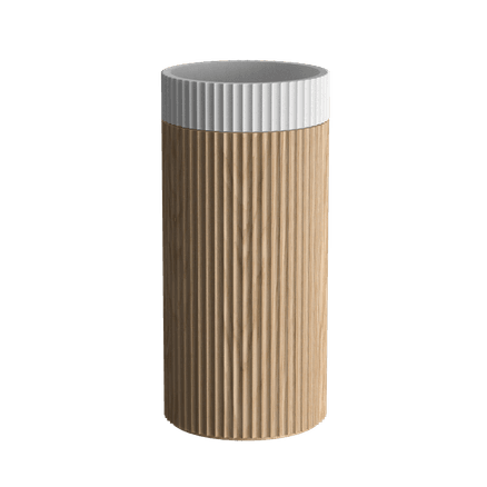 Doric Round Basin With Fluted Pedestal