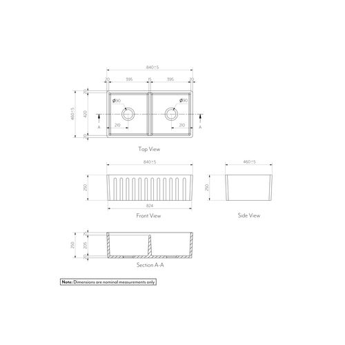 Henley Double Fluted Farmhouse Sink