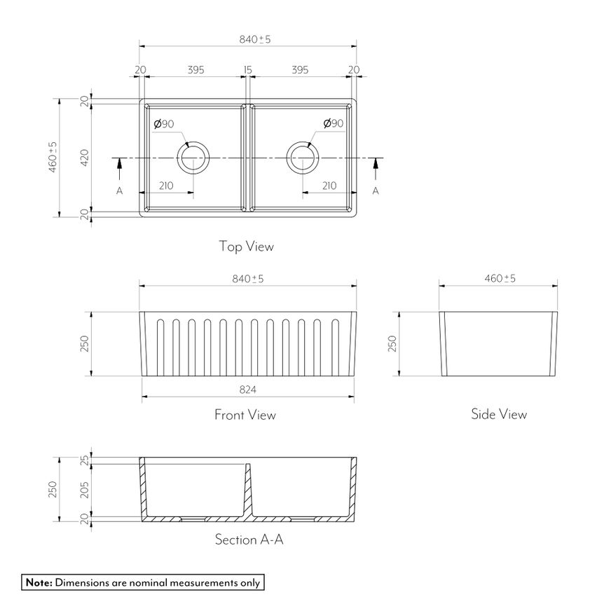 Henley Double Fluted Farmhouse Sink