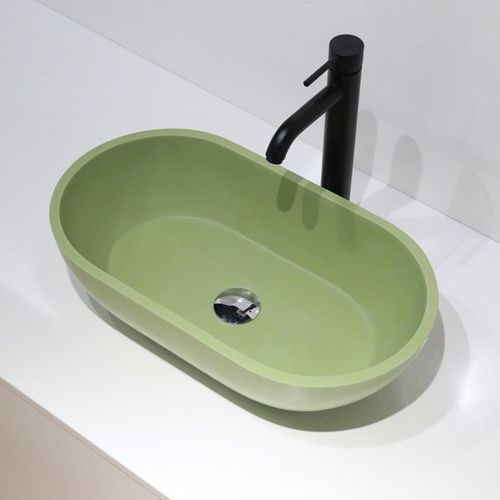 B1312 Green Freestanding Stone Basin 560mm