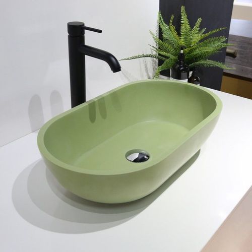 B1312 Green Freestanding Stone Basin 560mm