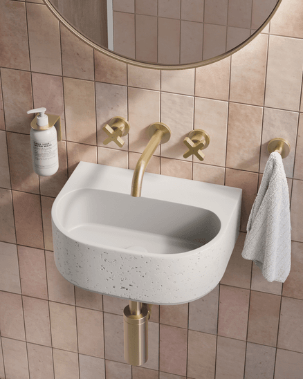 Nelios Concrete Wall Hung Basin | Matte White