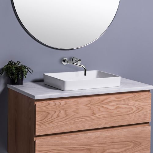 Sleek Rectangle Semi-Recessed Basin