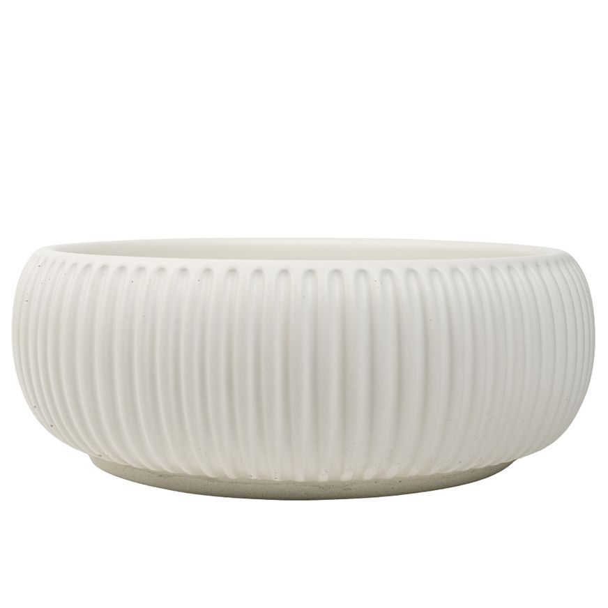 Felda Sea Salt White Fluted Concrete Basin