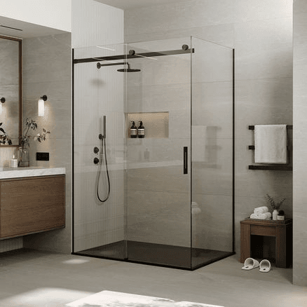 Ebony & Ivory Stone Shower