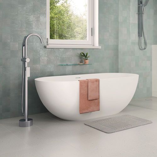 Tono Floor Mounted Bath Mixer with Hand Shower