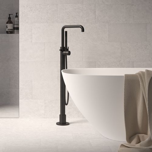 Buddy Square Floor Mount Bath Filler With Handshower