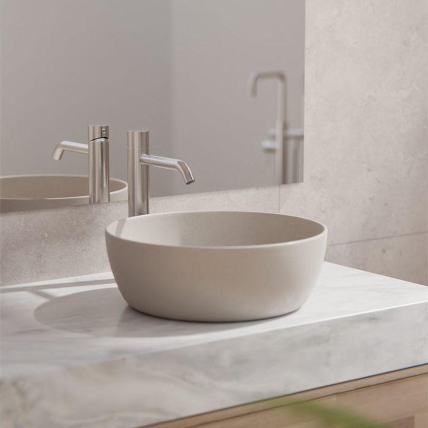 Zen SS316L Tall Basin Mixer Handless | Brushed Nickel