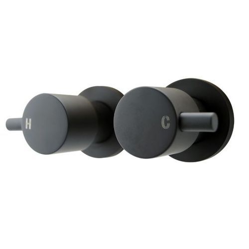 OX0007.ST | Round Black Shower Wall Taps