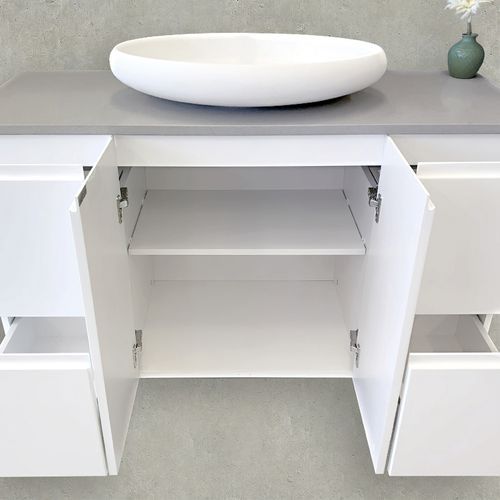 Fingerpull Satin White Cabinets
