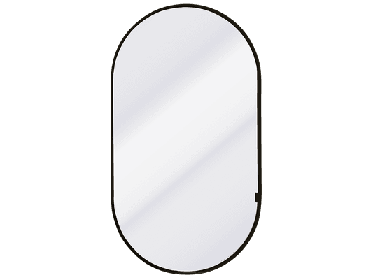 Kzoao 500mm Oval Mirror Cabinet Satin Black