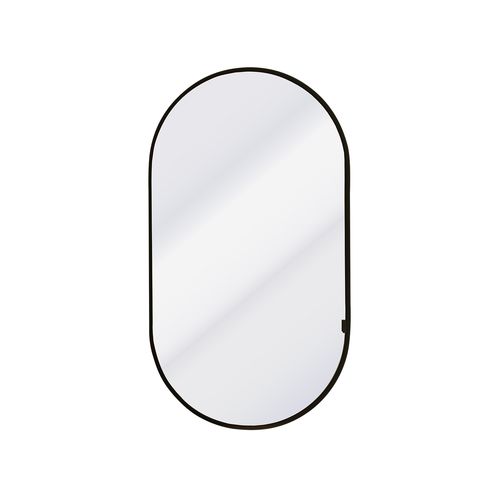 Kzoao 500mm Oval Mirror Cabinet Satin Black