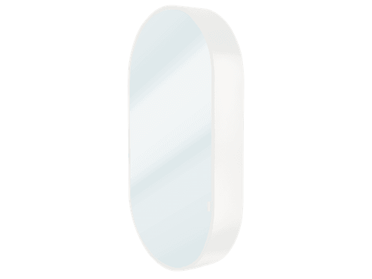 Kzoao 500mm Oval Mirror Cabinet Satin White