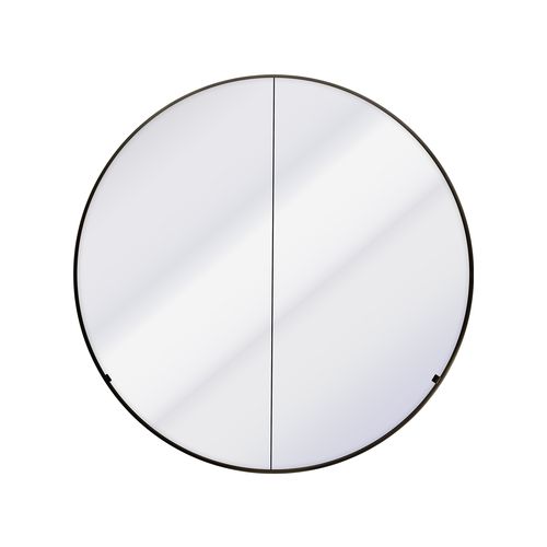 Kzoao 900mm Round Mirror Cabinet Satin Black