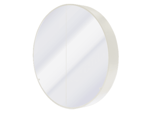 Kzoao 900mm Round Mirror Cabinet Satin White