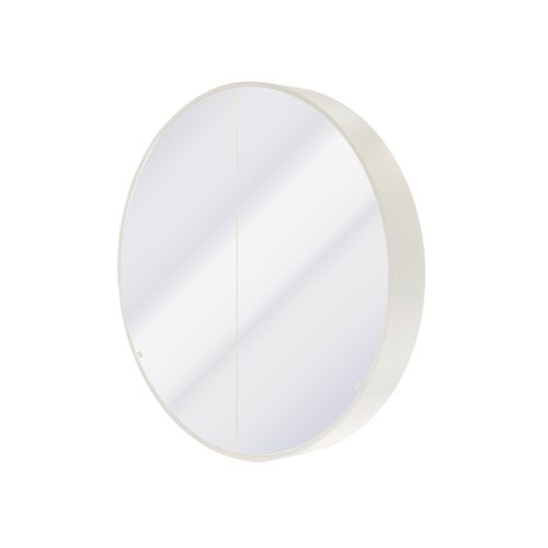 Kzoao 900mm Round Mirror Cabinet Satin White