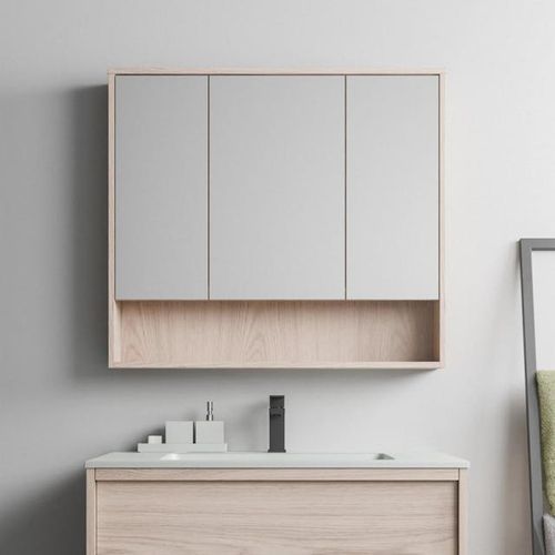 Open Shelf Mirror Cabinet
