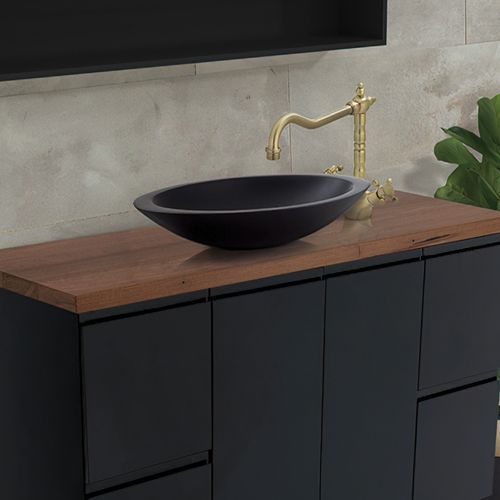 Fingerpull Satin Black Cabinets