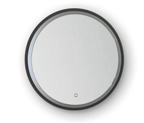 Broadway Round Black Frame LED Mirror