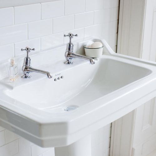 Edwardian Rectangle 610 Basin & Pedestal