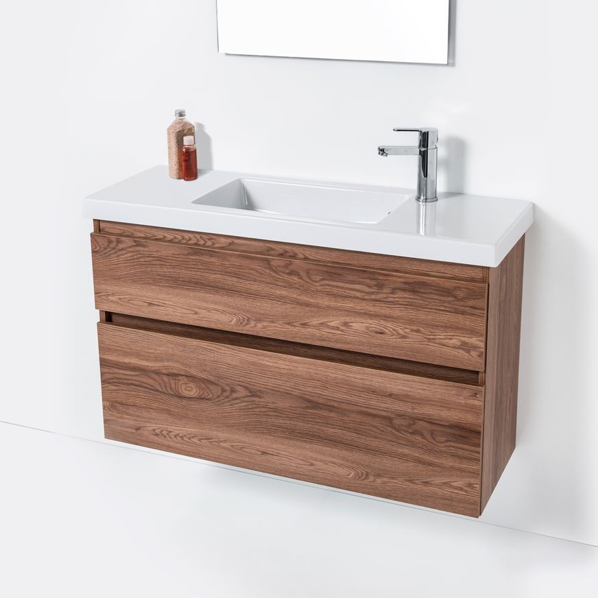 Cangas Slim Wall-Hung Vanity, 2 Drawers