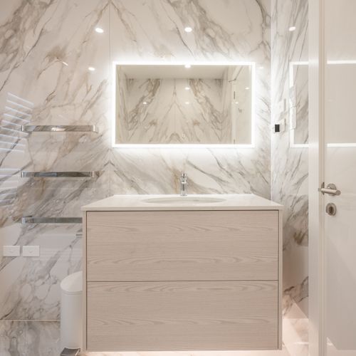 BATHROOM WALL HUNG VANITY 2 DRAWERS WITH LED