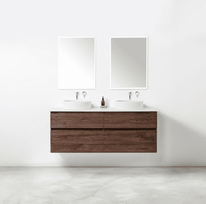 Soft Solid Surface 1550, 4 Drawer, Wall-Hung Vanity