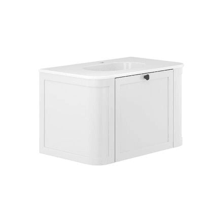 Lola Mila Curved Satin White Wall-Hung Vanity