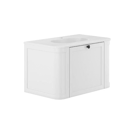 Lola Matte Mila Curved Satin White Wall-Hung Vanity