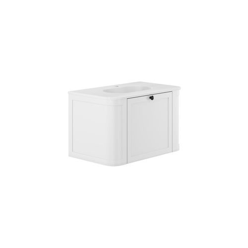 Lola Matte Mila Curved Satin White Wall-Hung Vanity
