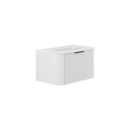Lola Matte Minka Curved Satin White Wall-Hung Vanity