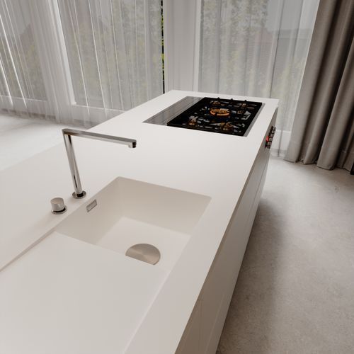 Moon White Benchtop - Silk White