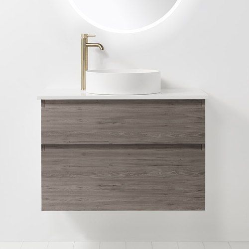 Soft Solid Surface Wall-Hung Vanity, 2 Drawers